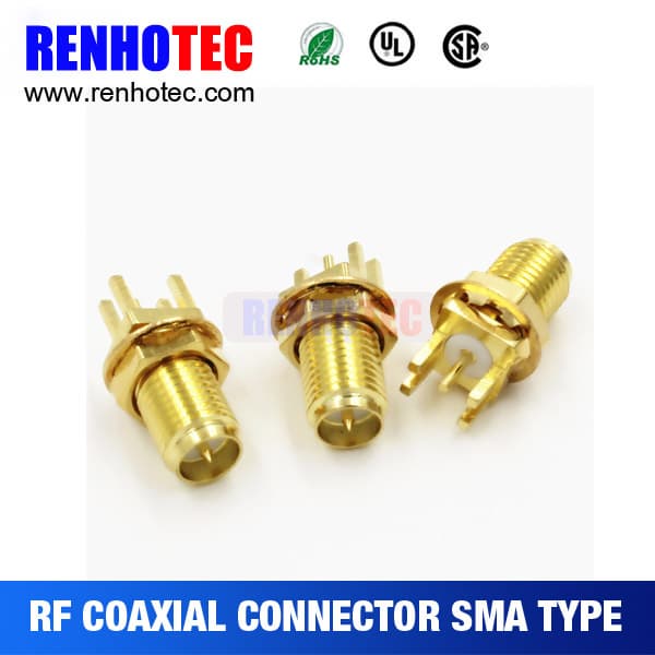 Factory price sma female straight pcb mount connector
